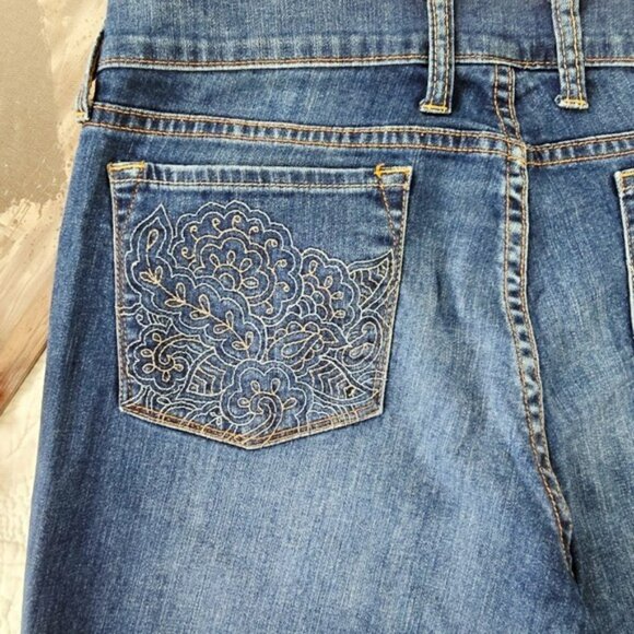 Lucky Brand Women's Jeans Size 10 W30 Charlie Skinny Blue Denim Embroidered - Picture 7 of 16